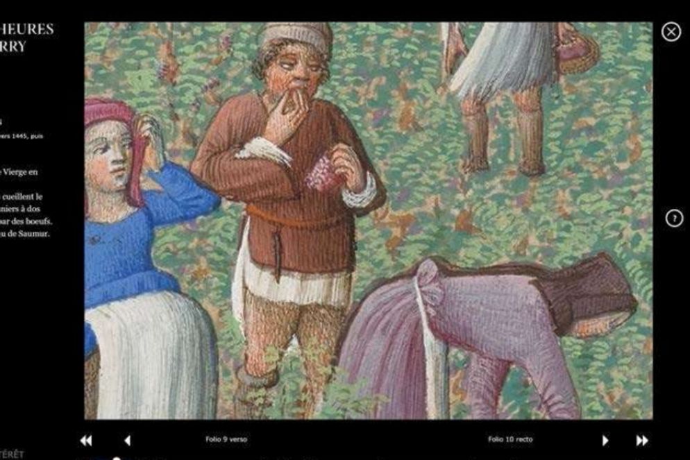 Il sito online delle Très riches heures du Duc de Berry con il Mese di settembre. Zoom sulle scene di raccolta - RMN-Grand Palais (domaine de Chantilly) / Michel Urtado
