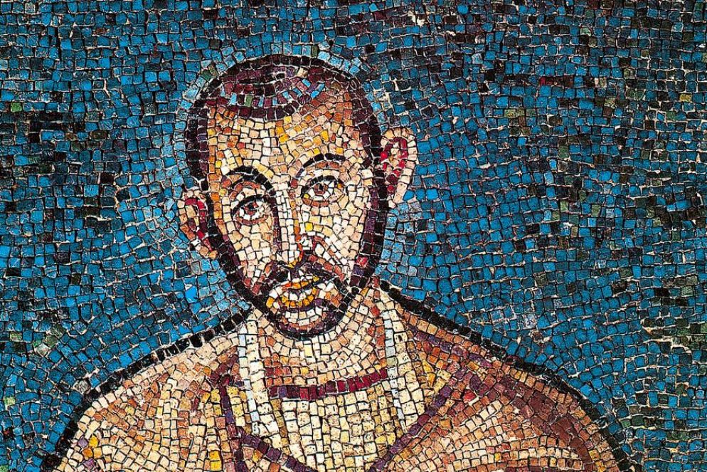 Sant'Ambrogio (particolare dei mosaici della cappella di san Vittore, Basilica di Sant’Ambrogio, Milano) - Siciliani