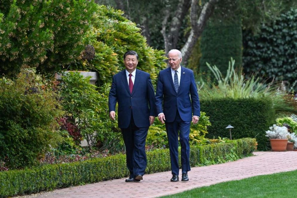 Biden e Vi passeggiano nella tenuta di Filoli - Ansa