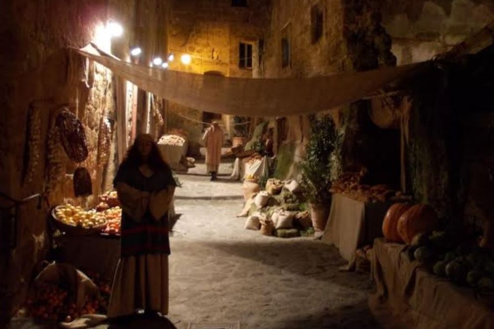 Una scena del presepe a Civita di Bagnoregio delle precedenti edizioni