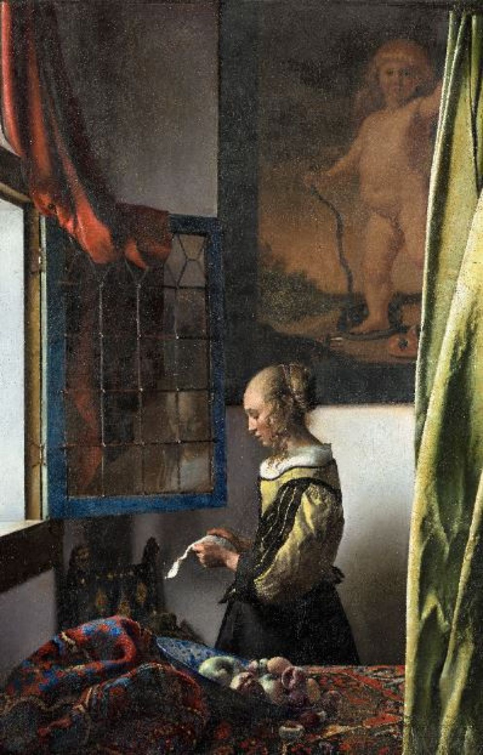 Jan Vermeer, “Donna che legge una lettera davanti alla finestra”, 1657 circa (particolare) - Rijksmuseum/ Henk Wildschut