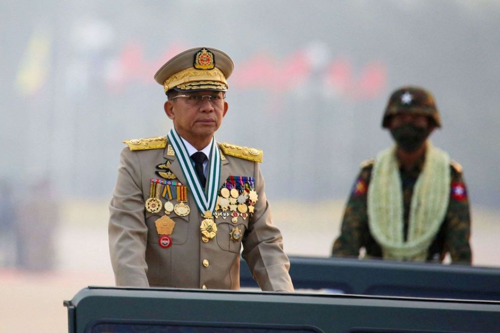 Il capo della giunta militare golpista nel Myanmar, il generale Min Aung Hlaing - Reuters