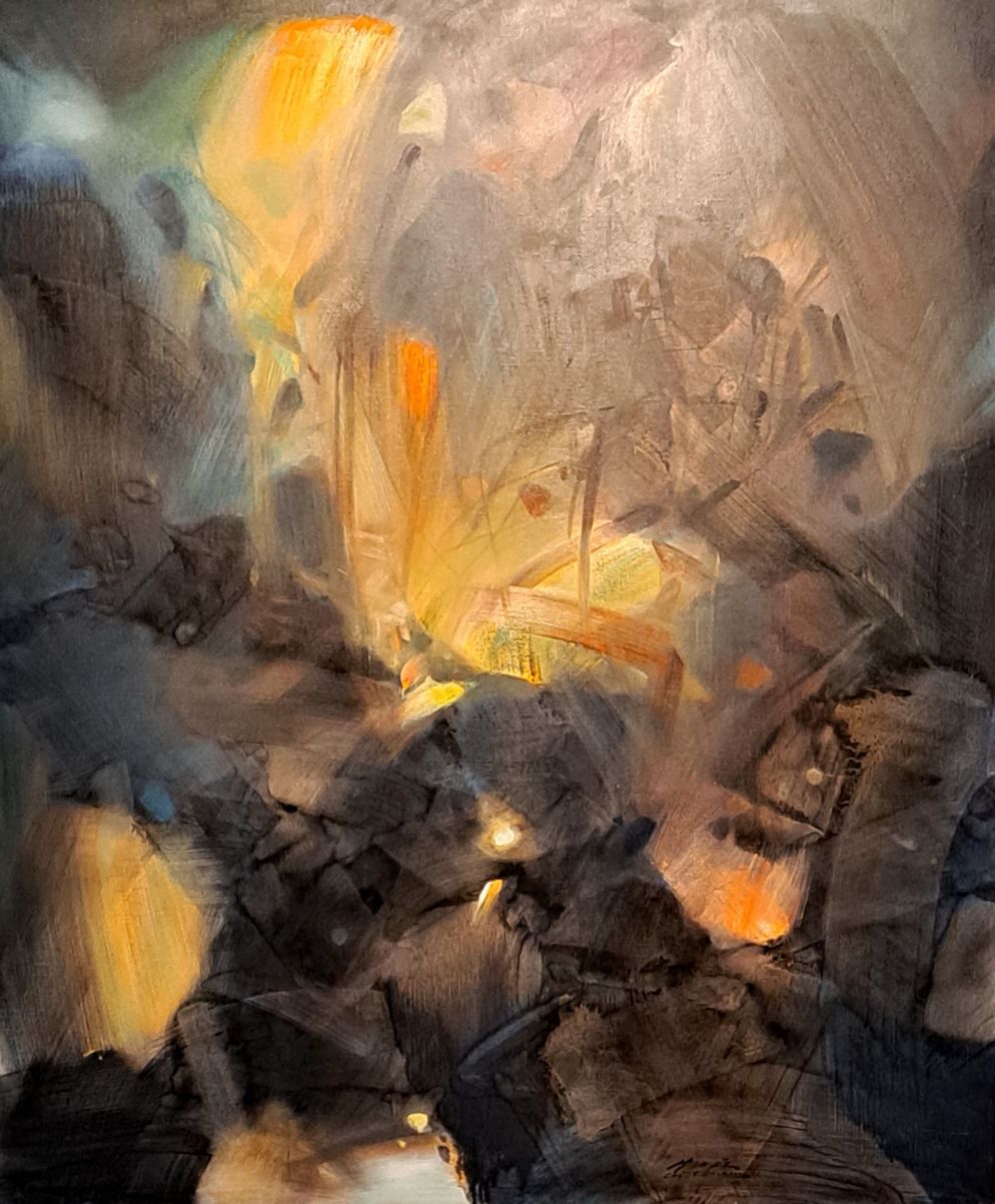 Un'opera di Chu Teh-Chun esposta all'Isola di San Giorgio di Venezia