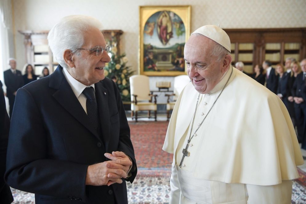 Il presidente Mattarella con papa Francesco. Un rapporto cordiale e di stima reciproca - Ansa