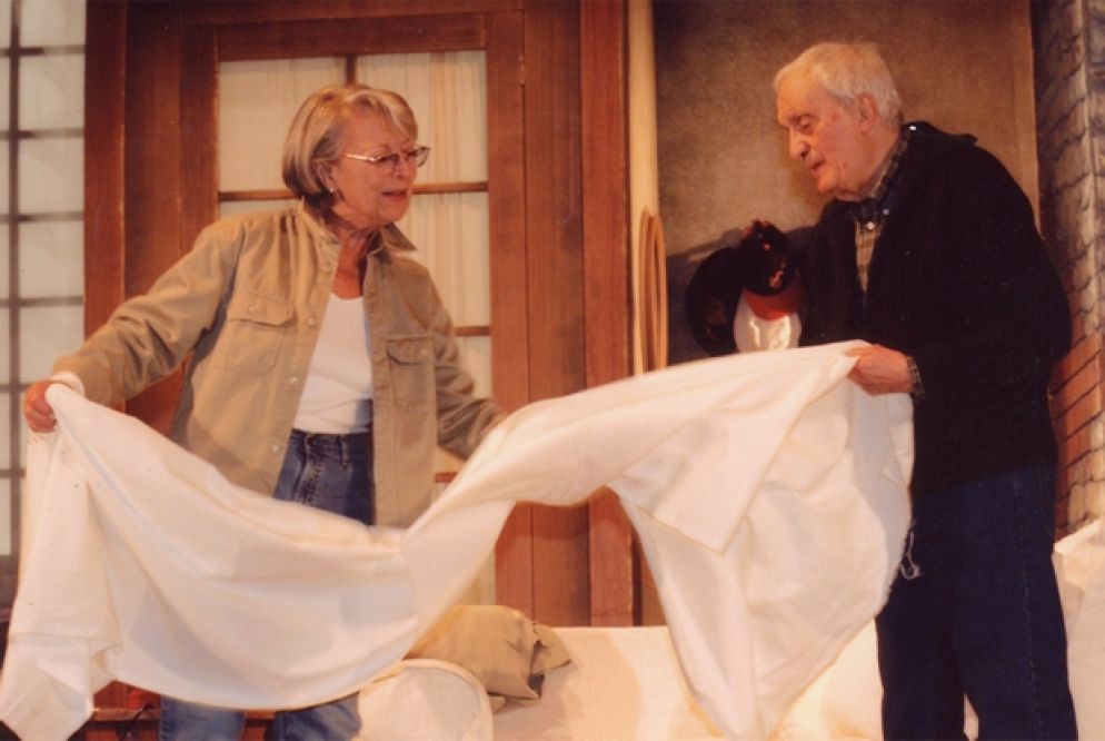 Isa Barzizza con Nando Gazzolo in una scena dello spettacolo teatrale “Sul lago dorato”