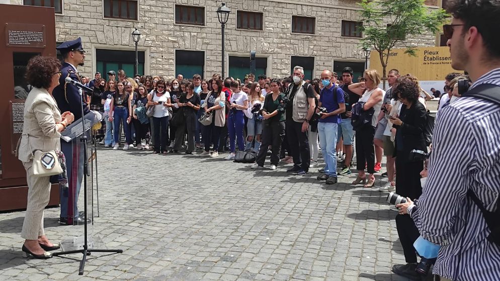 Tina Montinari, vedova del caposcorta Antonio Montinari, parla ai giovani - Agnese Palmucci