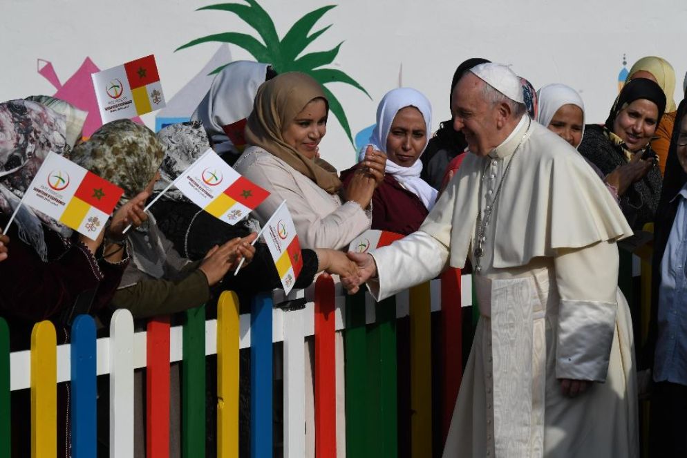 La visita di papa Francesco in Marocco nel 2019 - Ansa