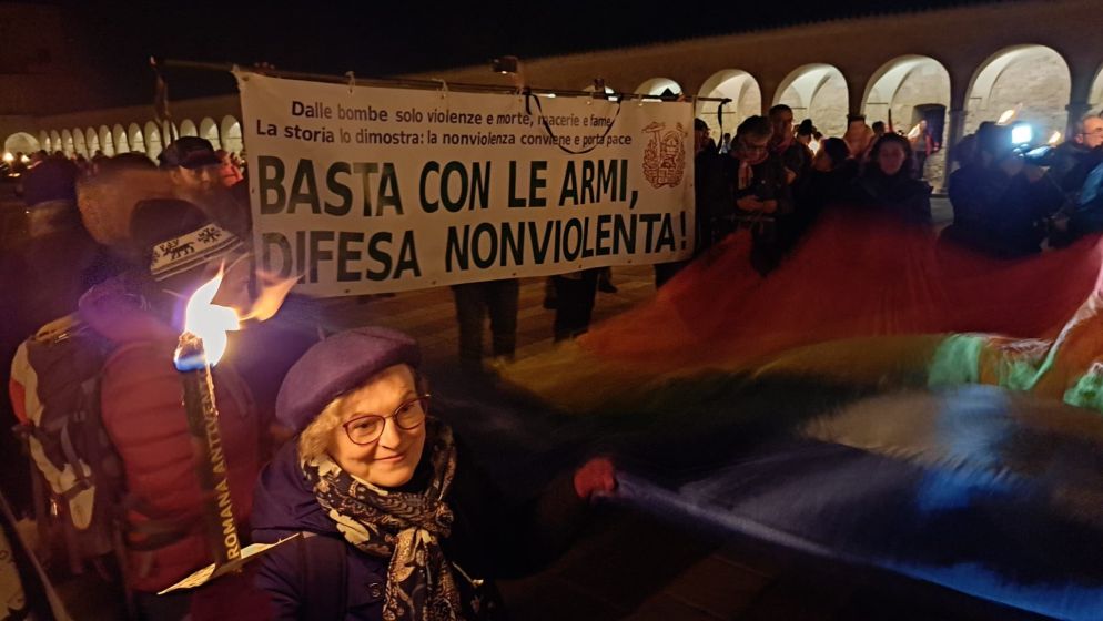 L'arrivo della marcia ad Assisi - Foto Liverani