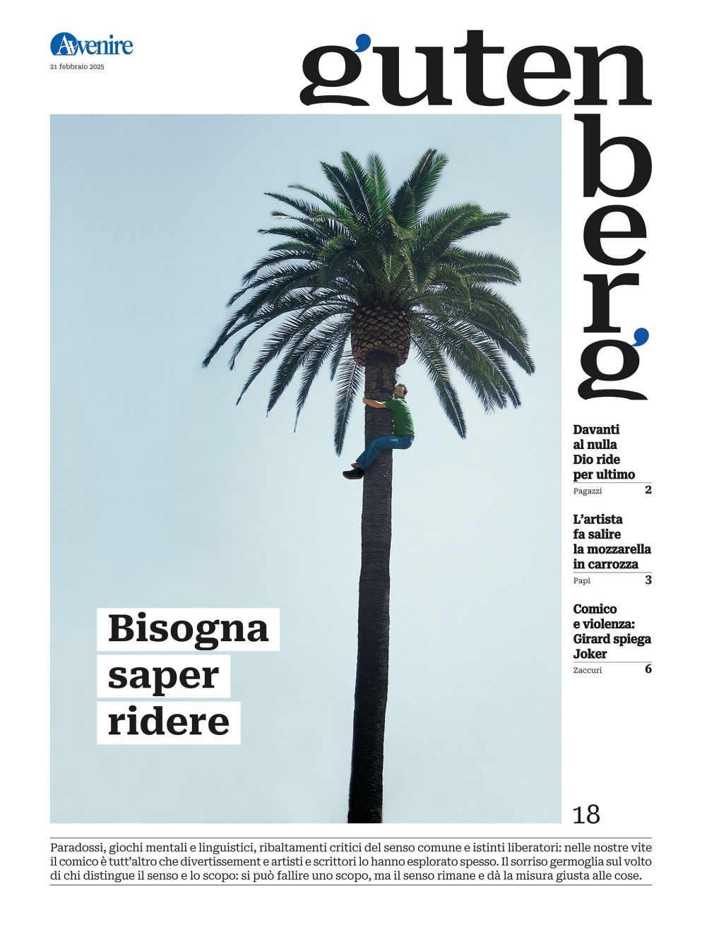 La copertina di "Gutenberg" n. 18, 21 febbraio 2025 - -