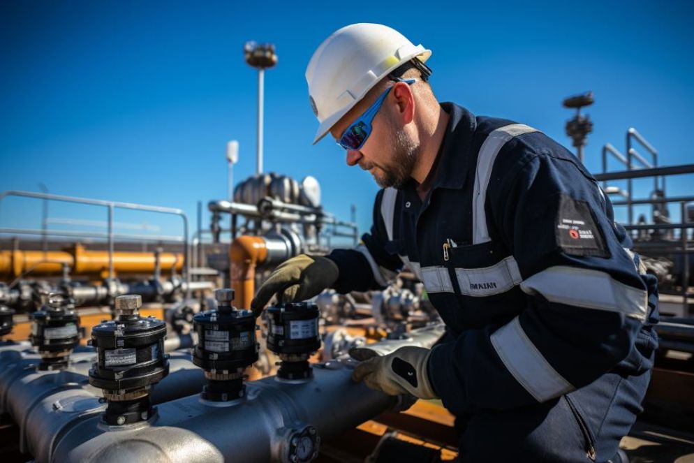 Un lavoratore nel settore petrolifero - Imagoeconomica