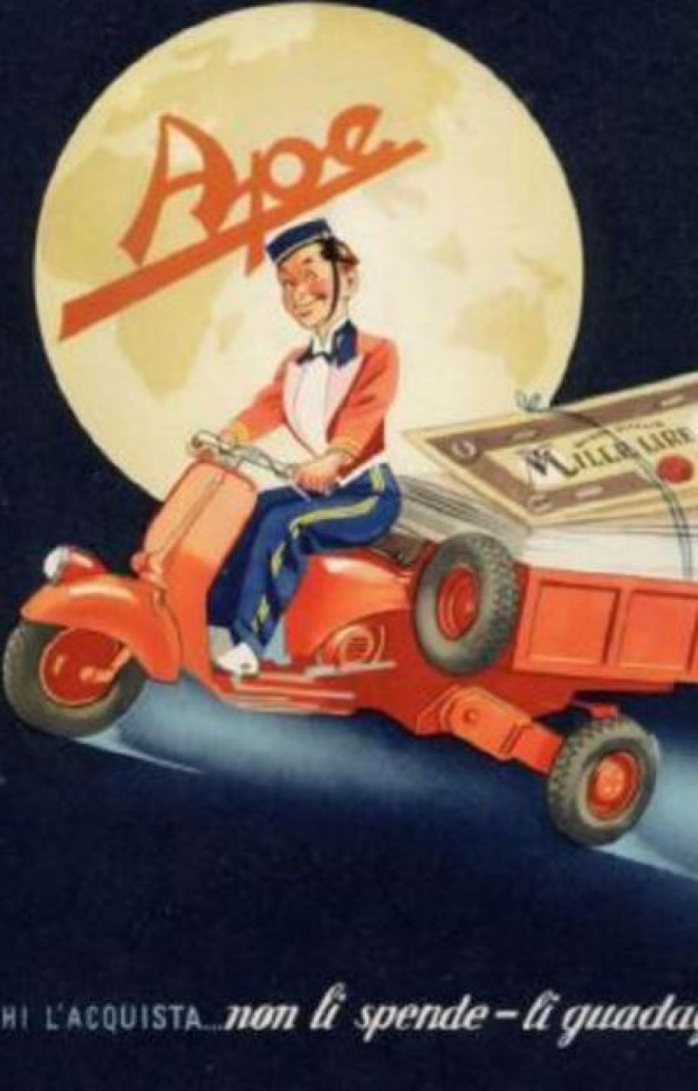 Una pubblicità storica dell'Ape Piaggio - Ansa