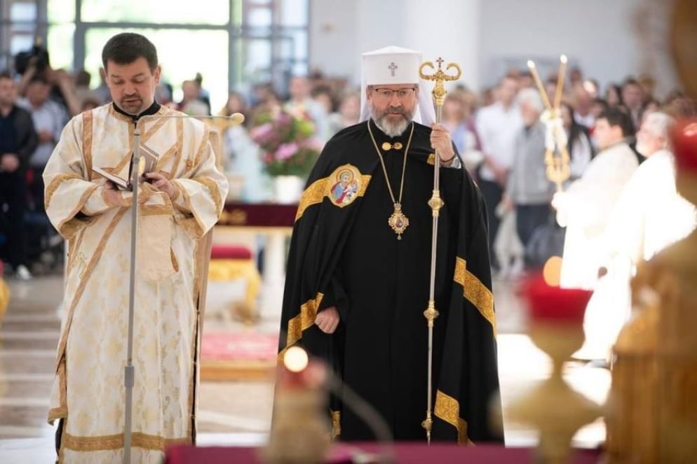 Il capo della Chiesa greco-cattolica, l’arcivescovo maggiore Sviatoslav Shevchuk, durante una celebrazione della Settimana Santa - Chiesa greco-cattolica