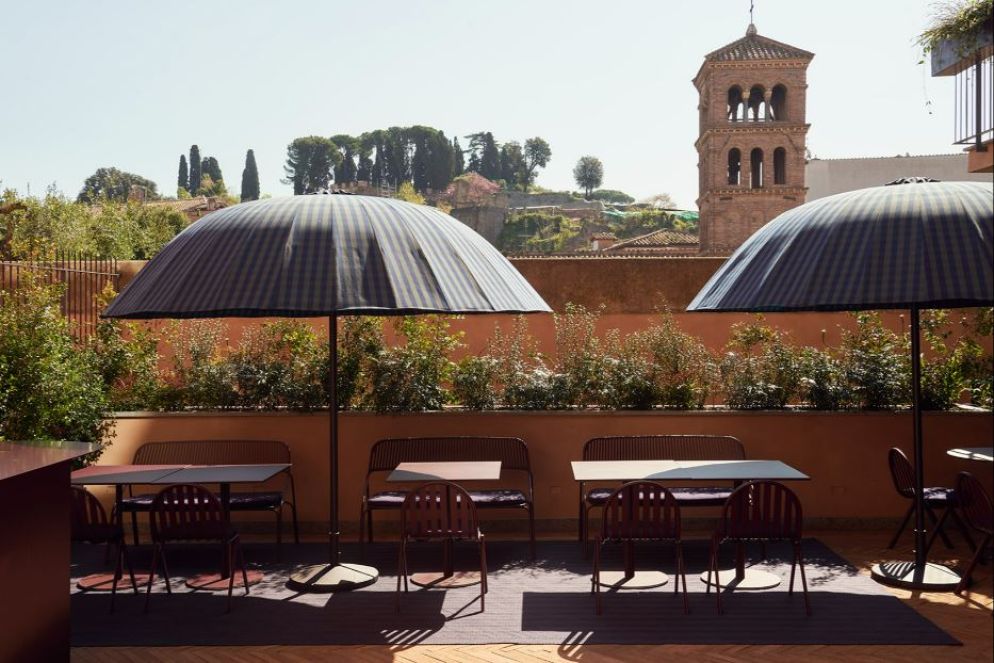 Il terrazzo di Palazzo Velabro davanti al Palatino - Ufficio stampa