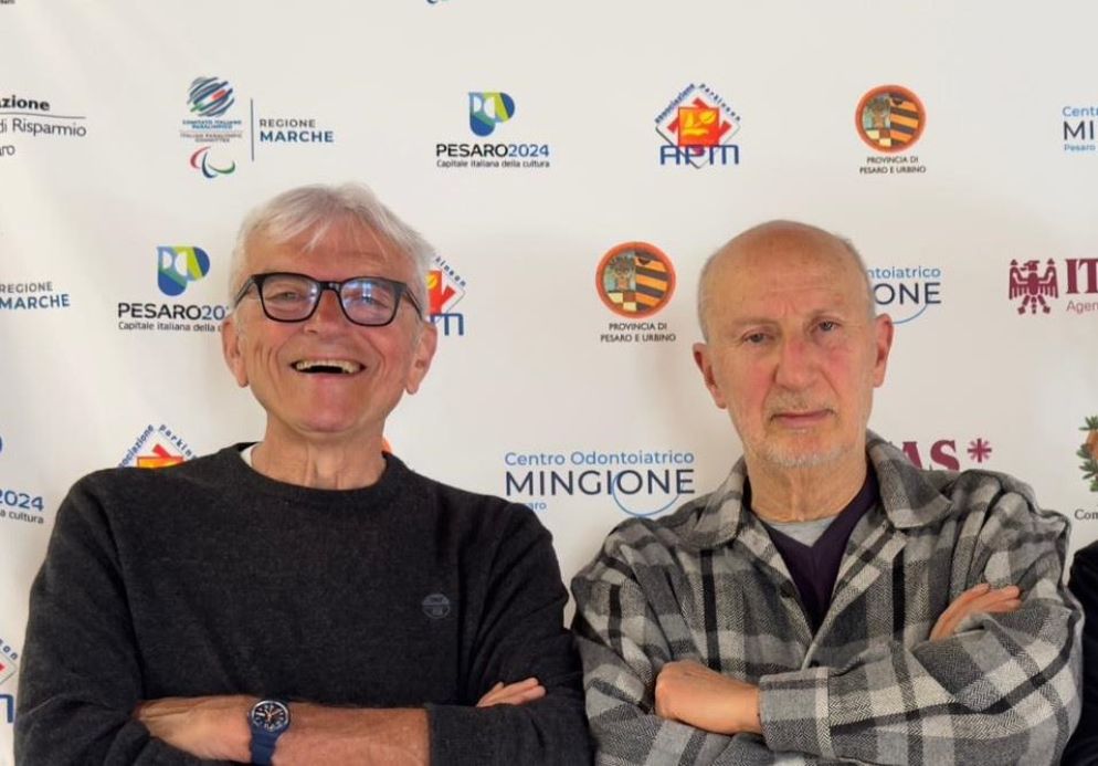 Filiberto Martinelli, ex primario del reparto di Rianimazione degli Ospedali Marche nord, e Alessandro Ariemma, presidente dell'associazione Parkinson Marche - .