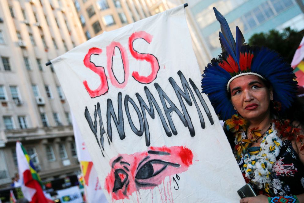 Manifestazione in solidarietà con gli Yanomami - Reuters