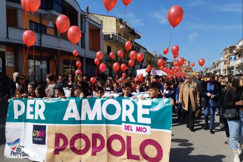 Una delle manifestazioni in ricordo di don Peppe Diana promossa nel tempo da Libera - .