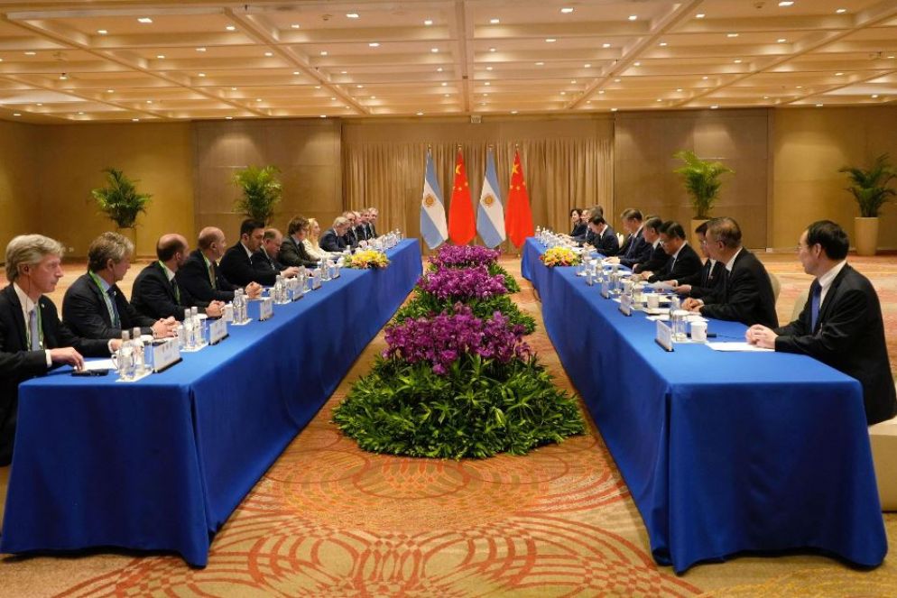 Il bilaterale tra Argentina e Cina - ANSA