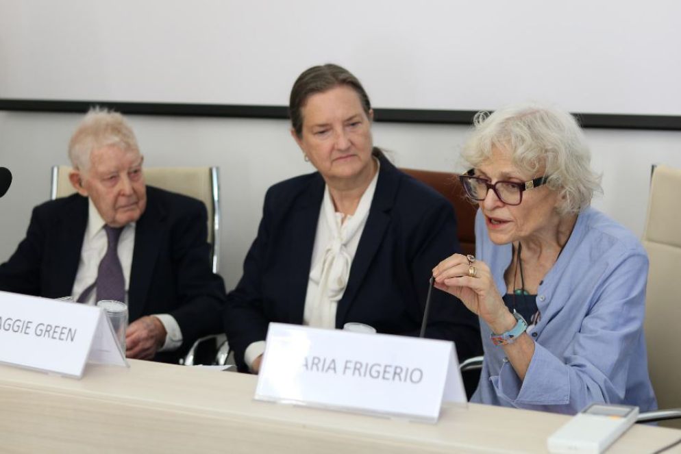 I coniugi Green con la professoressa Frigerio alla giornata celebrativa del Niguarda di Milano - Ansa