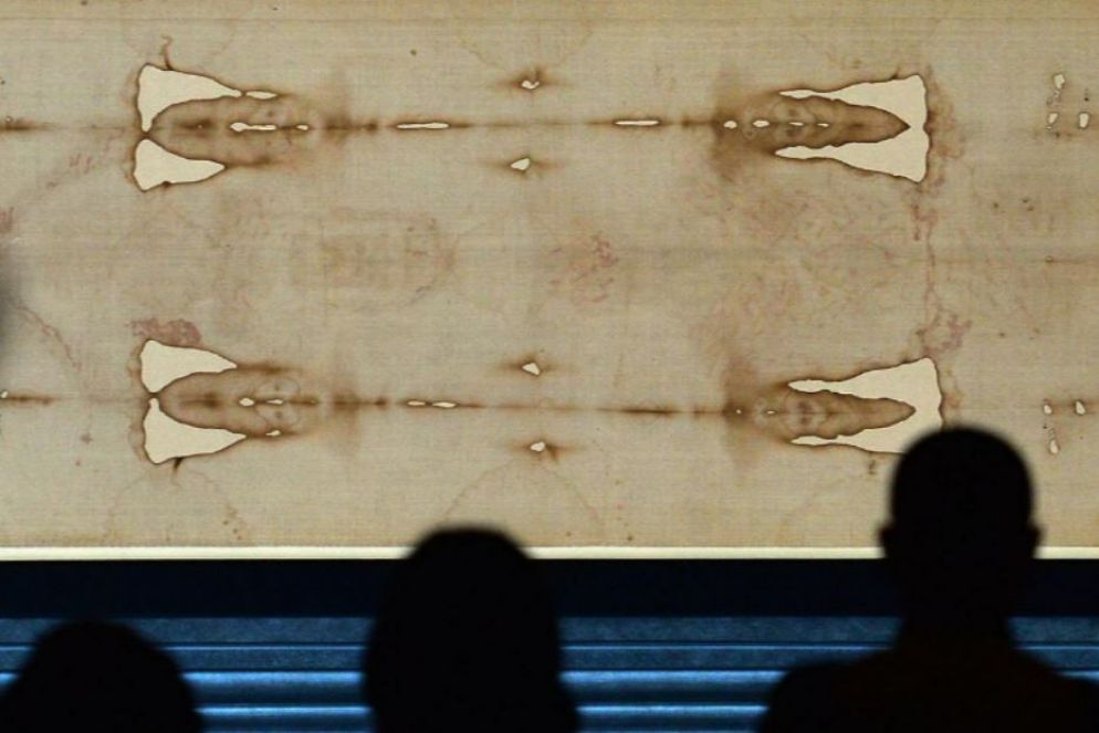 Un particolare della Sindone, il telo che avrebbe avvolto il copro di Cristo deposto dalla croce - Immagine d'archivio