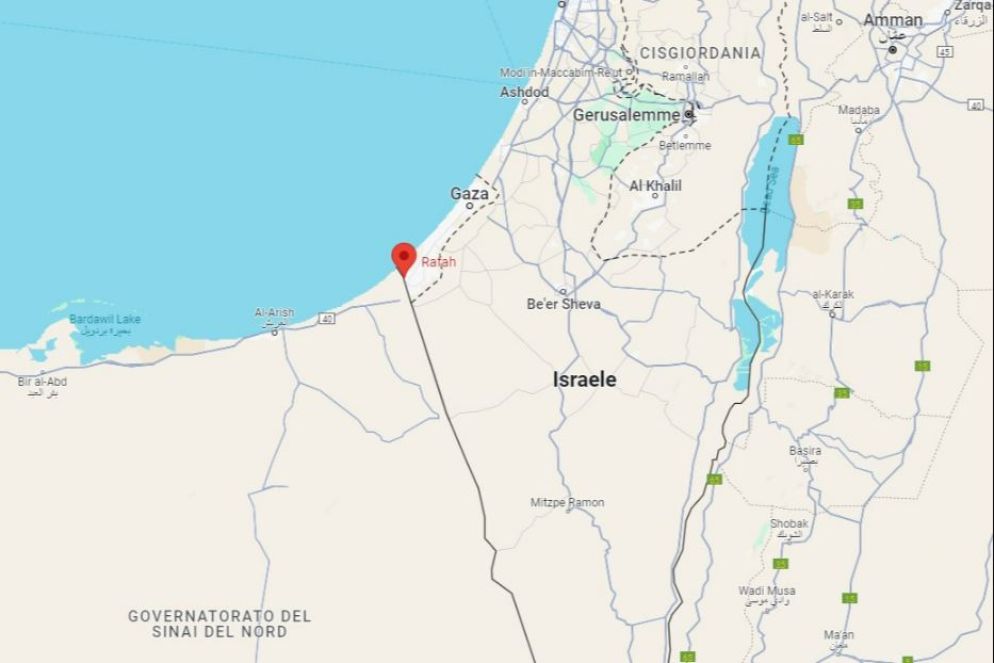 Il sud della Striscia di Gaza - da Google maps